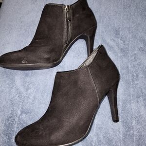 Suede heel booties